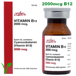 Vitamin B12 Injection 2000mcg 10ml Vial