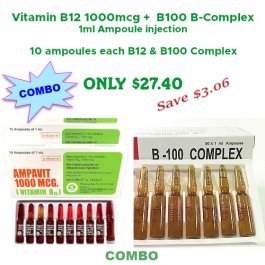 Vitamin B12 1000mcg and B100 B-Complex 1ml ampules 