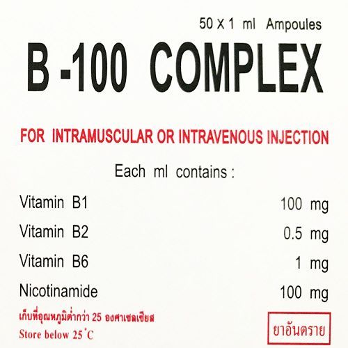 vitamin b1 b6 b12 injection dosage B Complex 100 (with Dexpanthenol), Multiple Dose Vial 30 mL vitamin b1 b6 b12 injection
