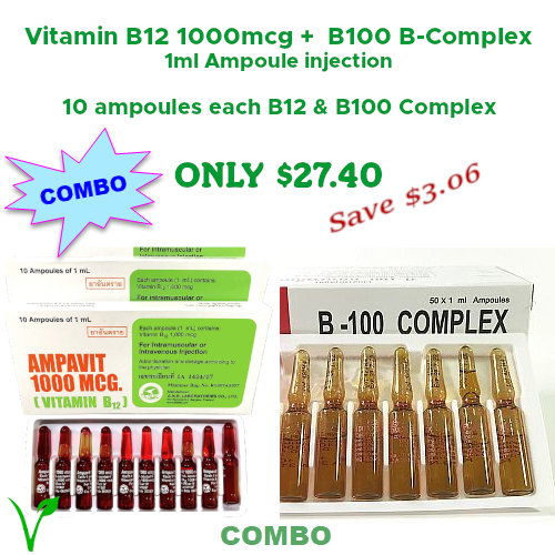 B12 vitamin Store Vitamin B12 1000mcg and B100 B-Complex 1ml ampules