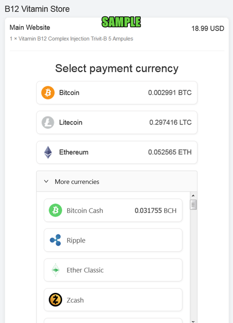 Paying with bitcoin and altcoin