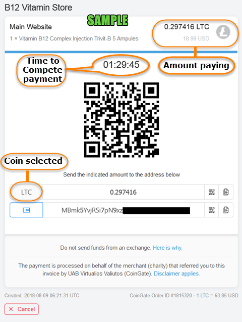 Paying with bitcoin and altcoin