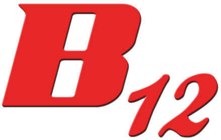 B12 in red letters white background