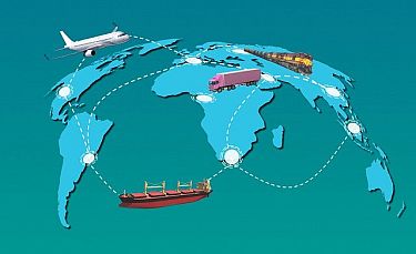 global logistics world map